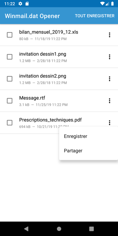 App image D Result List overflowmenu--phone